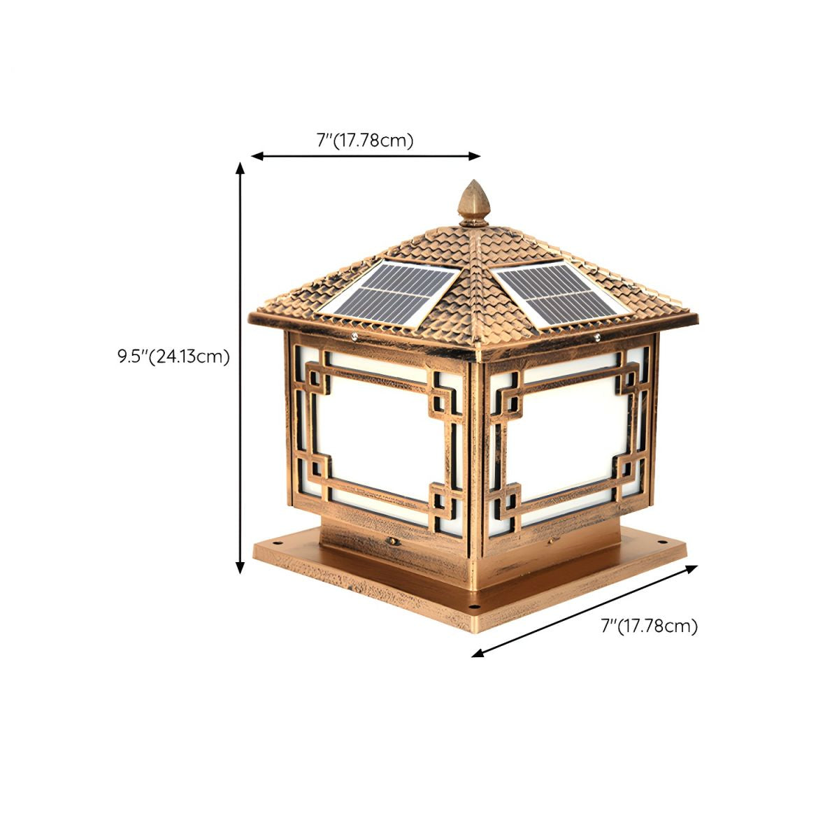 Modern Square Solar Metal Outdoor Light Fixture | Fenlora