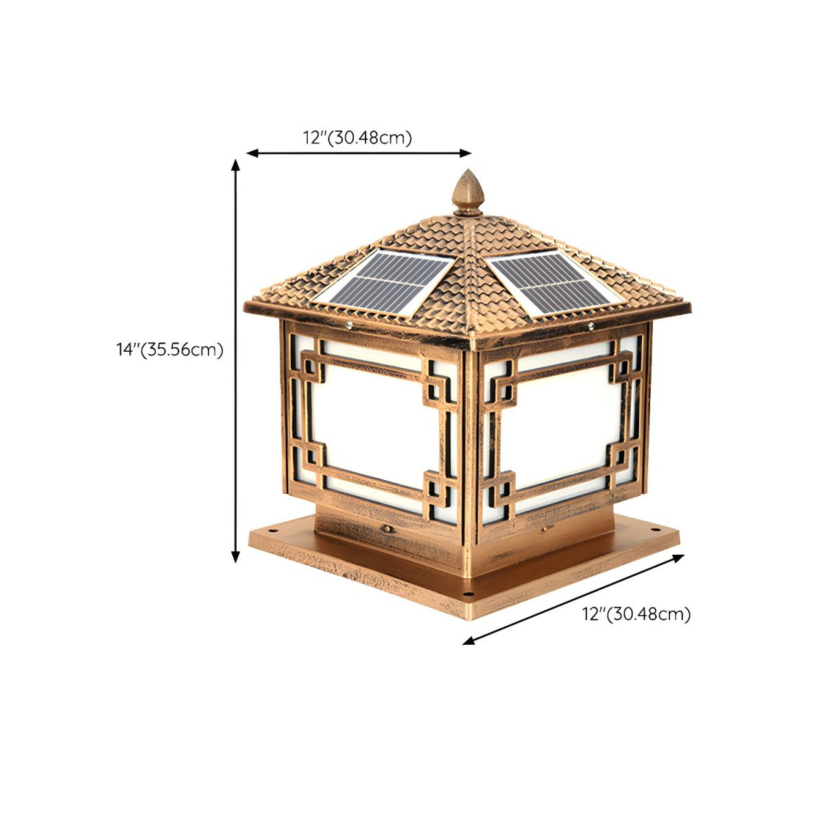 Modern Square Solar Metal Outdoor Light Fixture | Fenlora
