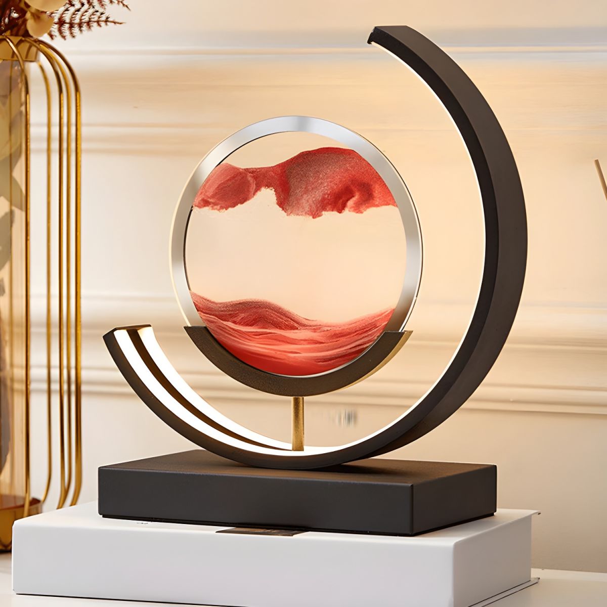 Modern Table Lamp with Acrylic Hourglass Shades | Marvele
