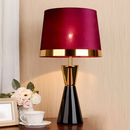 Modern Table Lamp with Ceramic Base Cone Shade | Luvian