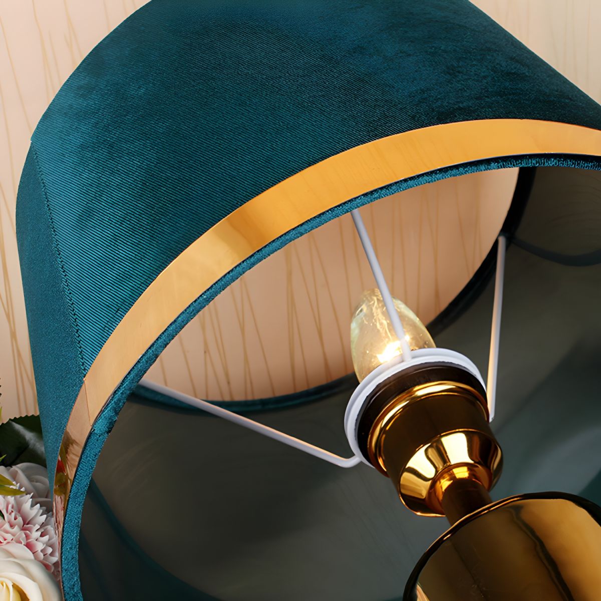 Modern Table Lamp with Ceramic Base Cone Shade | Luvian