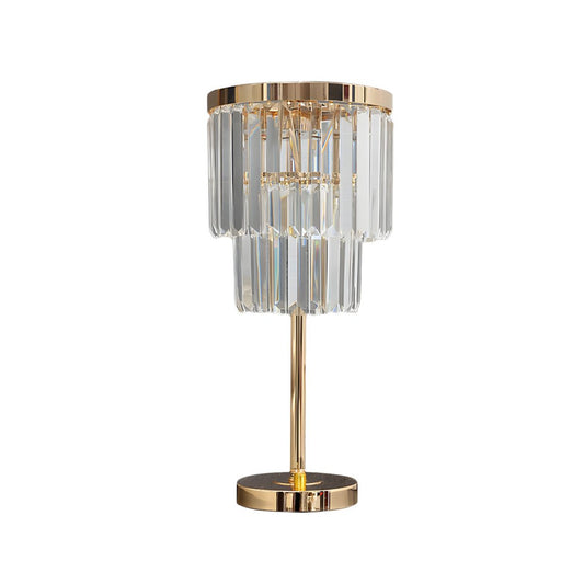 Modern Table Lamp with Crystal Shade Gold Finish | Velora