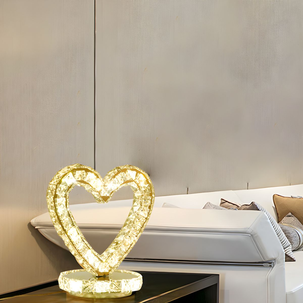 Modern Table Lamp with Crystal Shades Ambient Lighting | Nardon