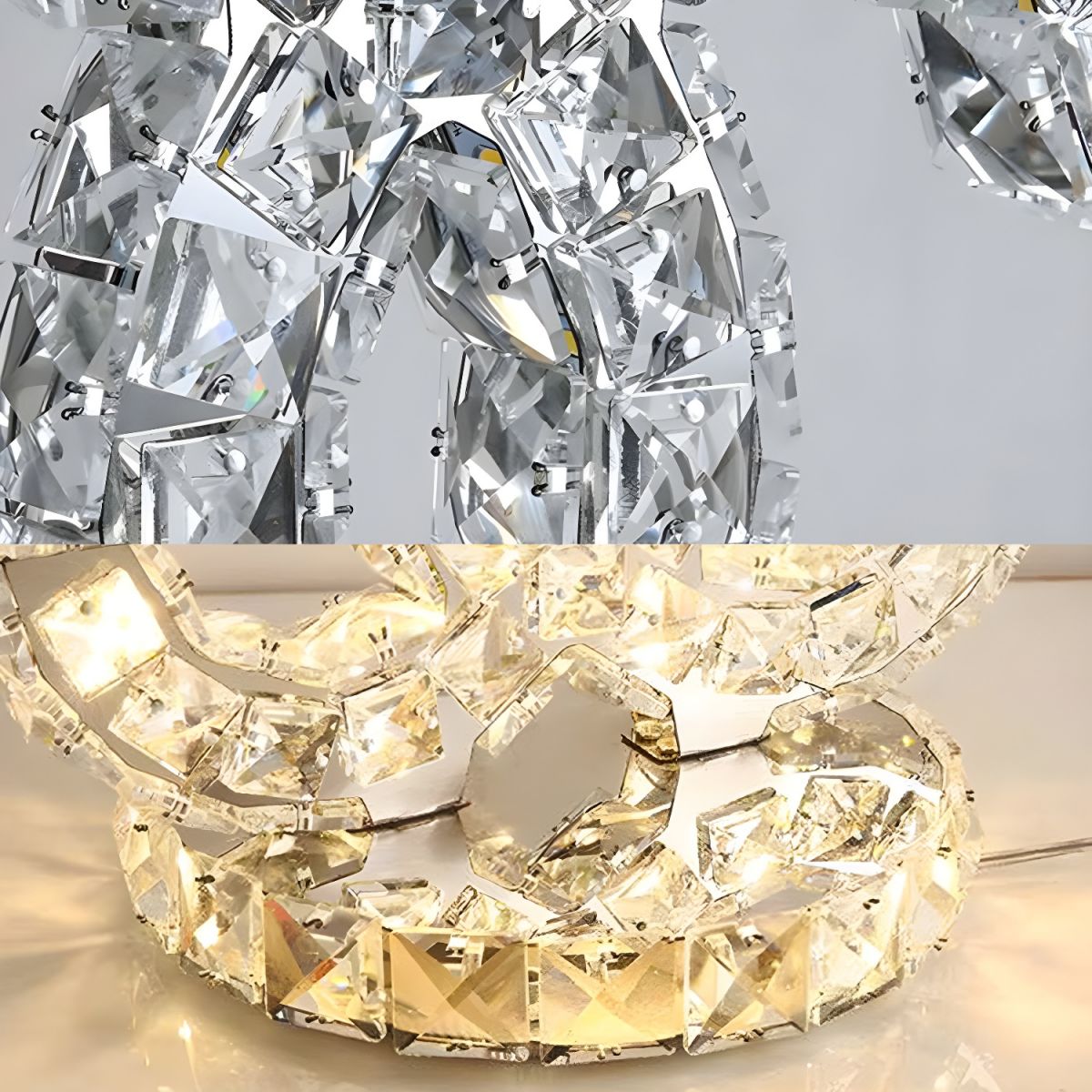 Modern Table Lamp with Crystal Shades Ambient Lighting | Nardon