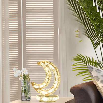 Modern Table Lamp with Crystal Shades Ambient Lighting | Nardon