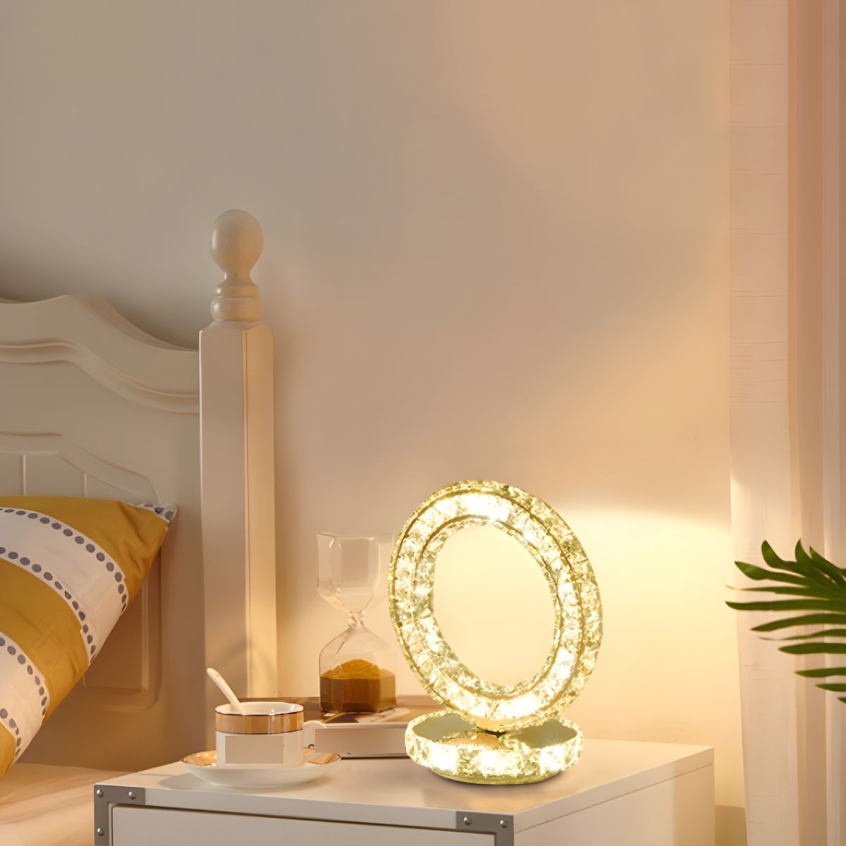 Modern Table Lamp with Crystal Shades Ambient Lighting | Nardon