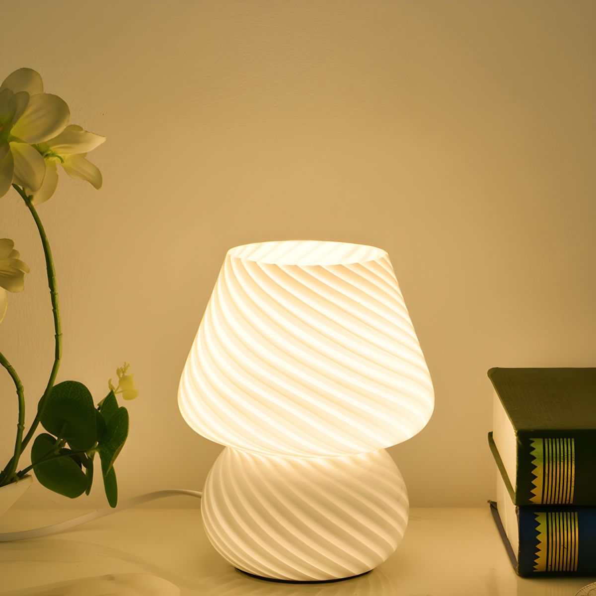 Modern Table Lamp with Glass Shade for Living Room | Virelu