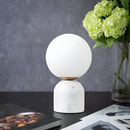 Modern Table Lamp with Marble Dome Base | Nordel