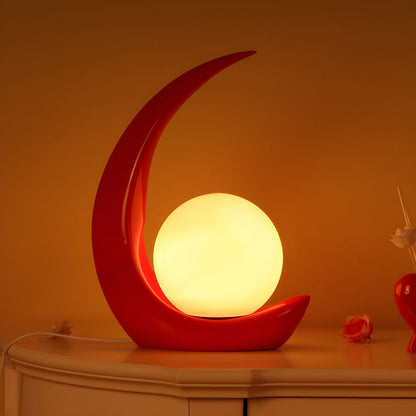 Modern Table Lamp with White Glass Globe | Novaryn