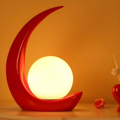 Modern Table Lamp with White Glass Globe | Novaryn