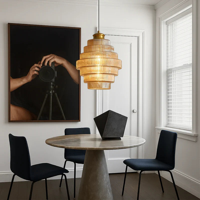 Modern Tiered Glass Shade Pendant Light | Lorille