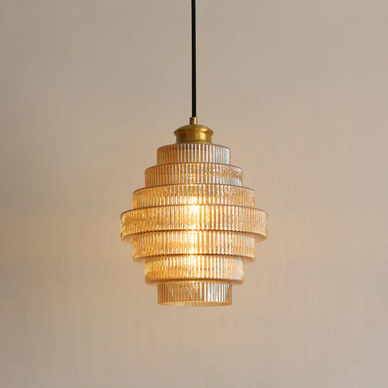 Modern Tiered Glass Shade Pendant Light | Lorille