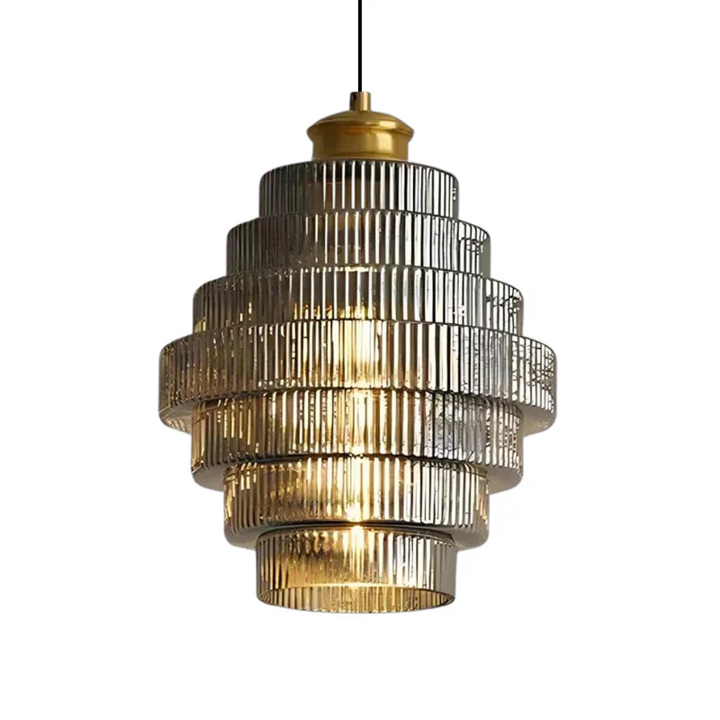Modern Tiered Glass Shade Pendant Light | Lorille