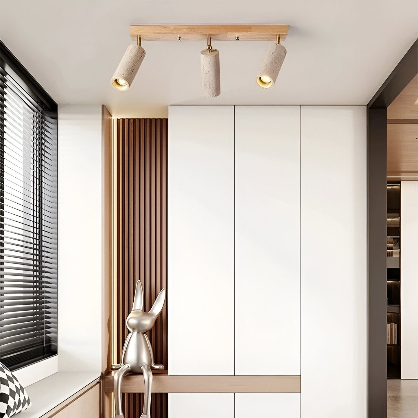 Modern Travertine Ceiling Light with Sleek Design | Solari