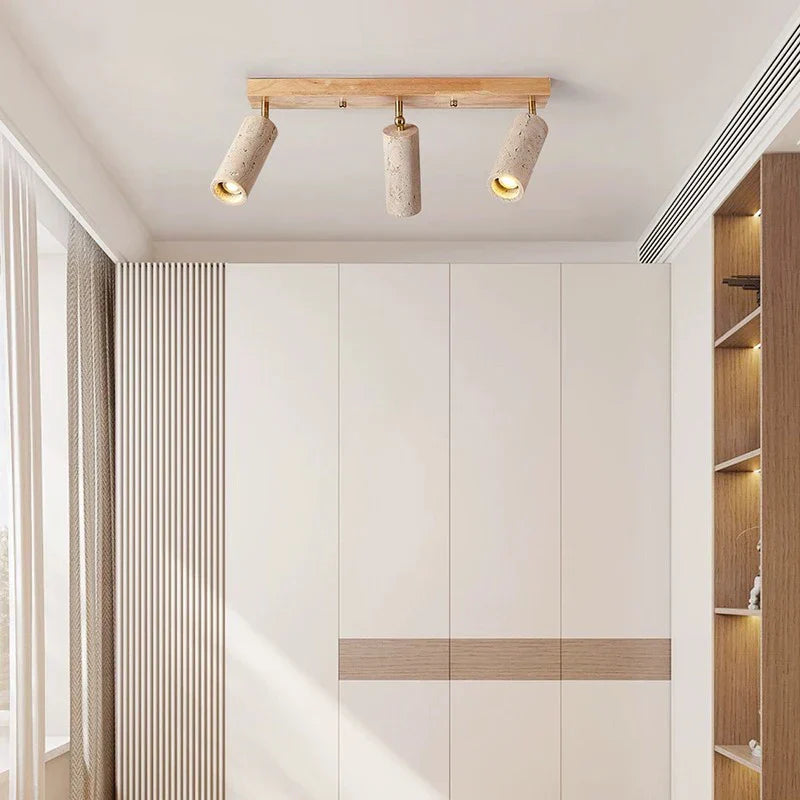 Modern Travertine Ceiling Light with Sleek Design | Solari