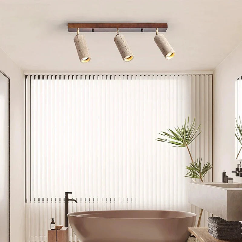 Modern Travertine Ceiling Light with Sleek Design | Solari