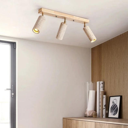 Modern Travertine Ceiling Light with Sleek Design | Solari