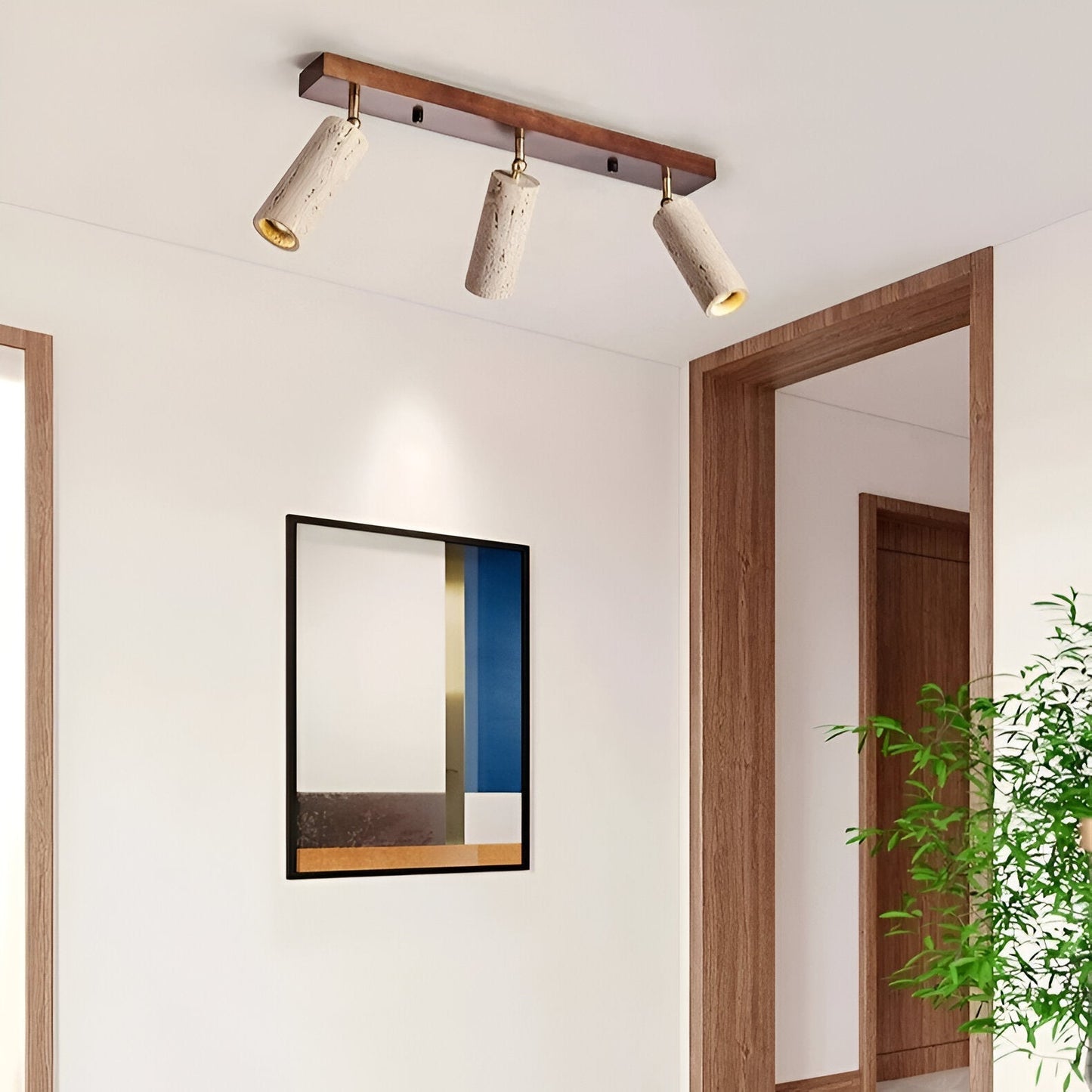 Modern Travertine Ceiling Light with Sleek Design | Solari