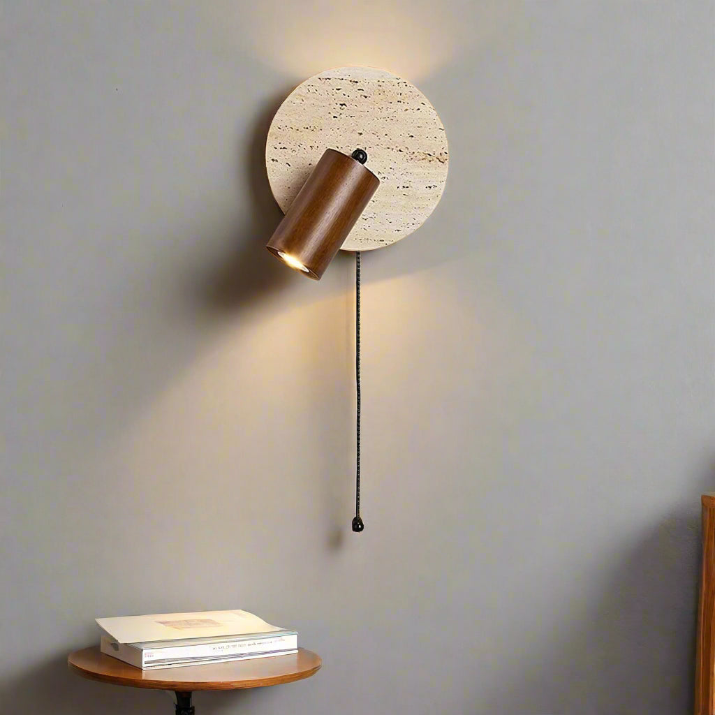 Modern Travertine Rotating Wall Light Design | Travora