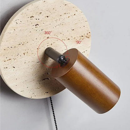 Modern Travertine Rotating Wall Light Design | Travora