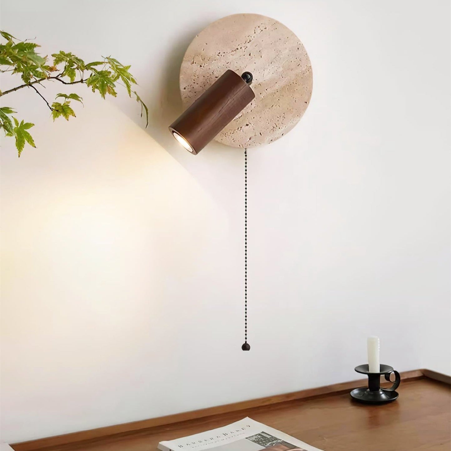 Modern Travertine Rotating Wall Light Design | Travora