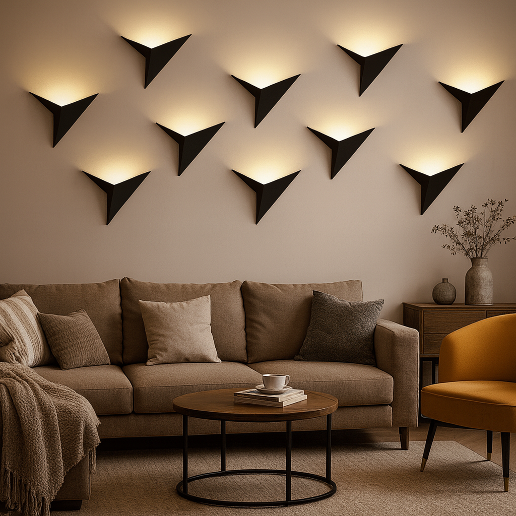Modern Triangle Metal LED Directional Wall Light | Trialux