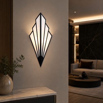 Modern Triangular Metal LED Wall Light for Rooms | Glimra
