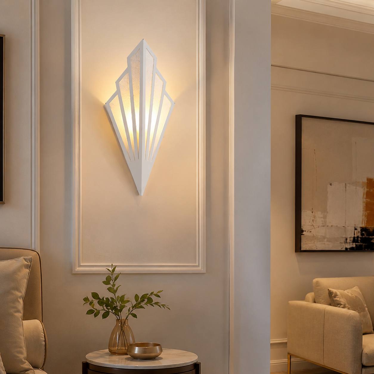 Modern Triangular Metal LED Wall Light for Rooms | Glimra
