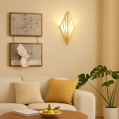 Modern Triangular Metal LED Wall Light for Rooms | Glimra