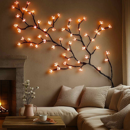 Modern USB LED Cherry Blossom Wall Light With Remote | Petalux