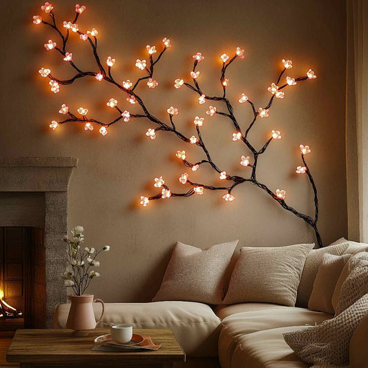 Modern USB LED Cherry Blossom Wall Light With Remote | Petalux