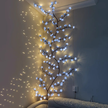 Modern USB LED Cherry Blossom Wall Light With Remote | Petalux