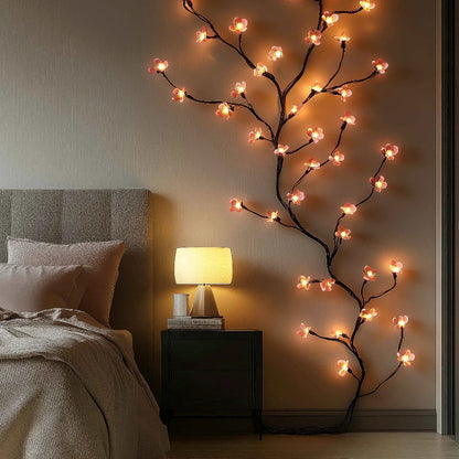 Modern USB LED Cherry Blossom Wall Light With Remote | Petalux