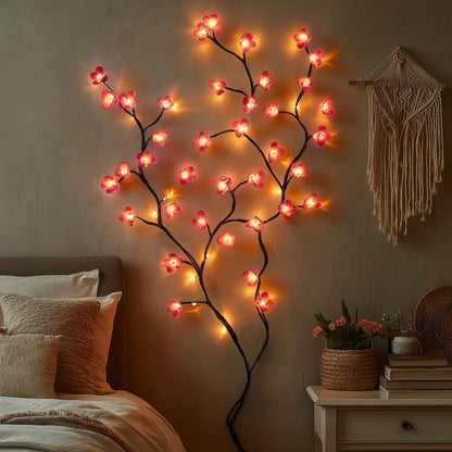 Modern USB LED Cherry Blossom Wall Light With Remote | Petalux