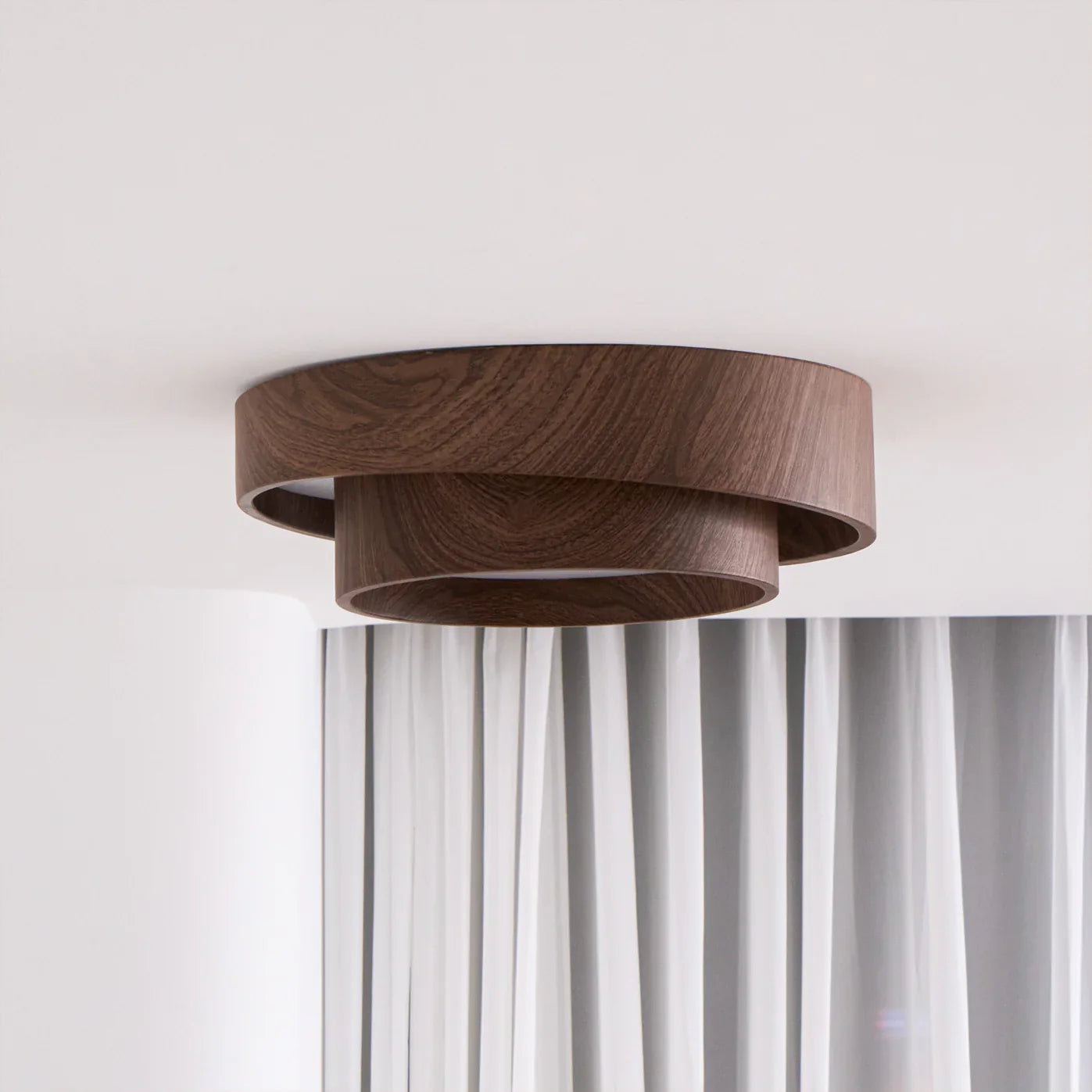 Modern Walnut Ceiling Light Fixture with LED | Vamoria
