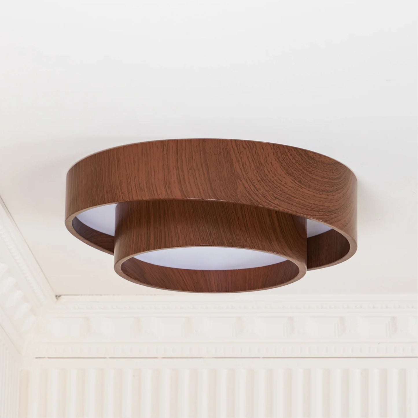 Modern Walnut Ceiling Light Fixture with LED | Vamoria