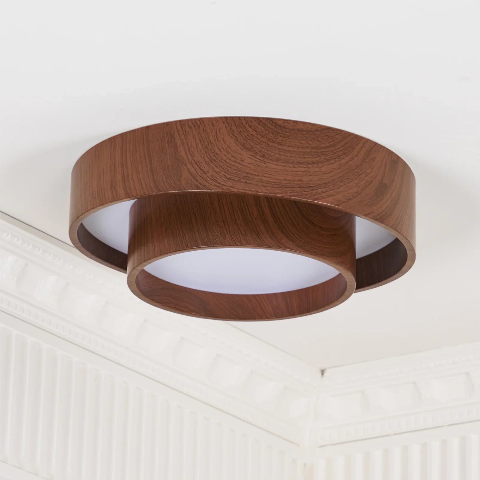 Modern Walnut Ceiling Light Fixture with LED | Vamoria