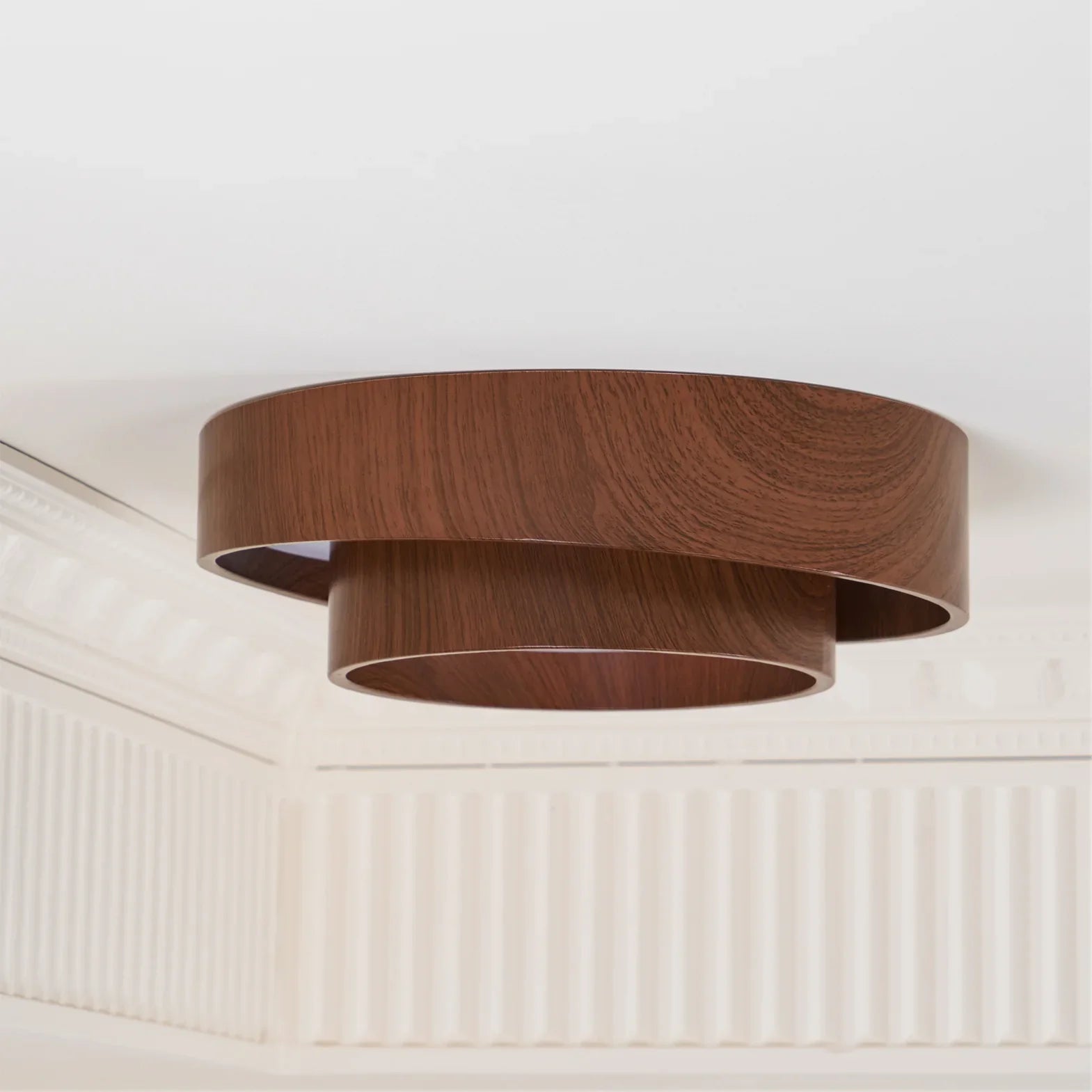 Modern Walnut Ceiling Light Fixture with LED | Vamoria