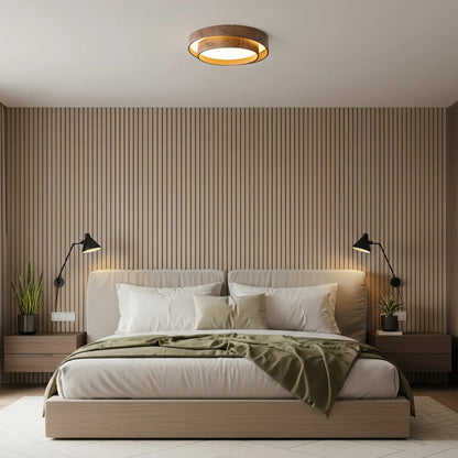 Modern Walnut Ceiling Light Fixture with LED | Vamoria