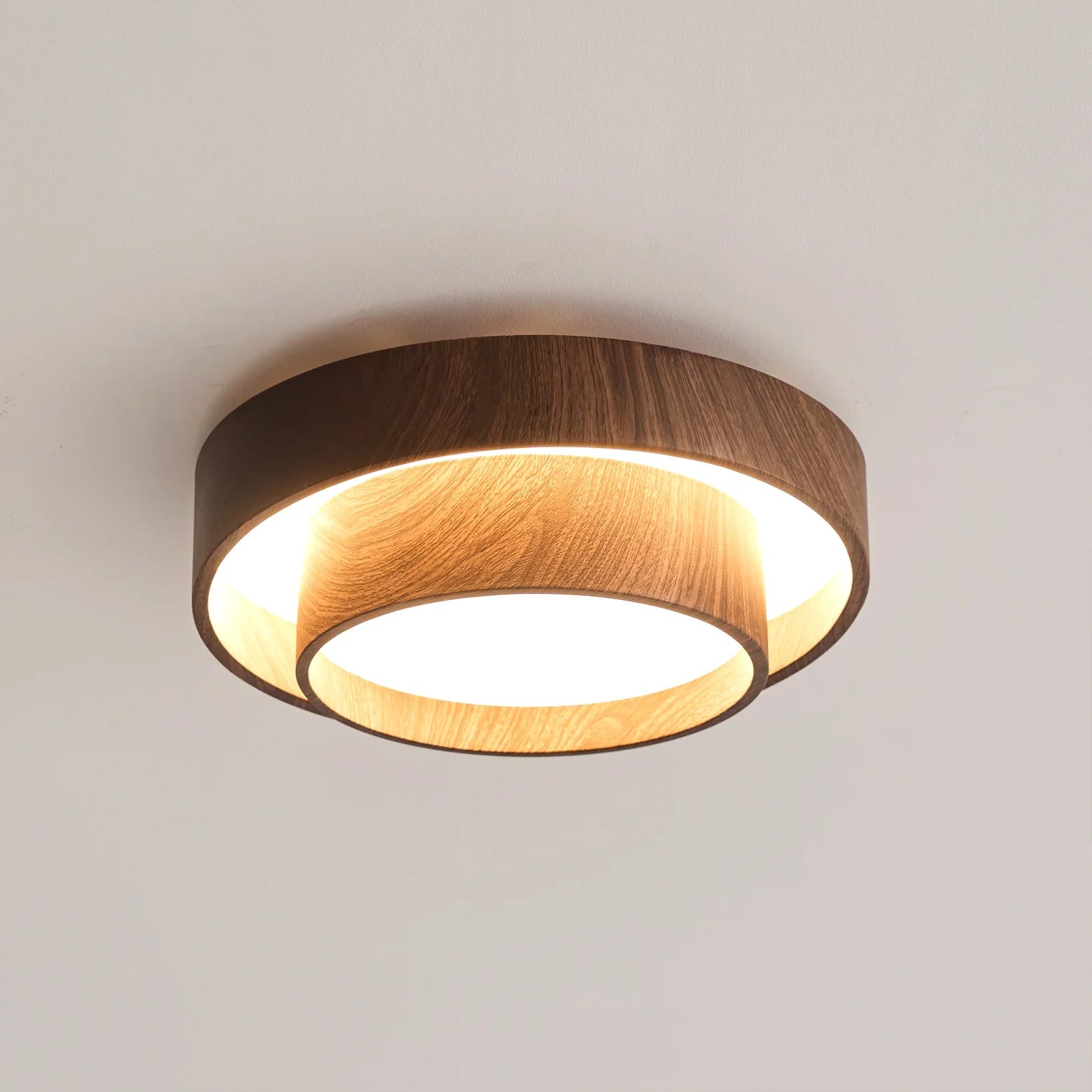 Modern Walnut Ceiling Light Fixture with LED | Vamoria