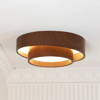 Modern Walnut Ceiling Light Fixture with LED | Vamoria