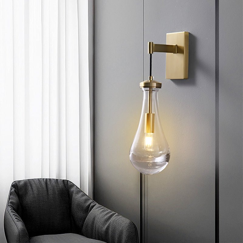Modern Water Drop Glass Shade Wall Sconce Light | Wensora