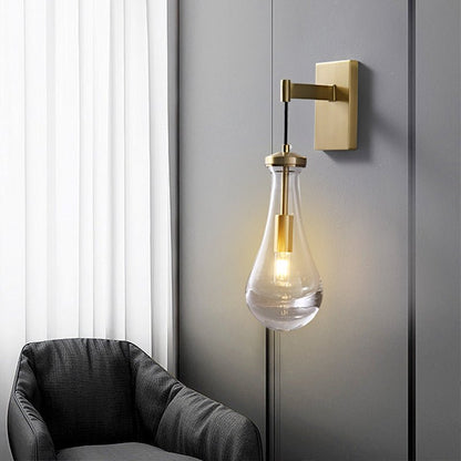 Modern Water Drop Glass Shade Wall Sconce Light | Wensora