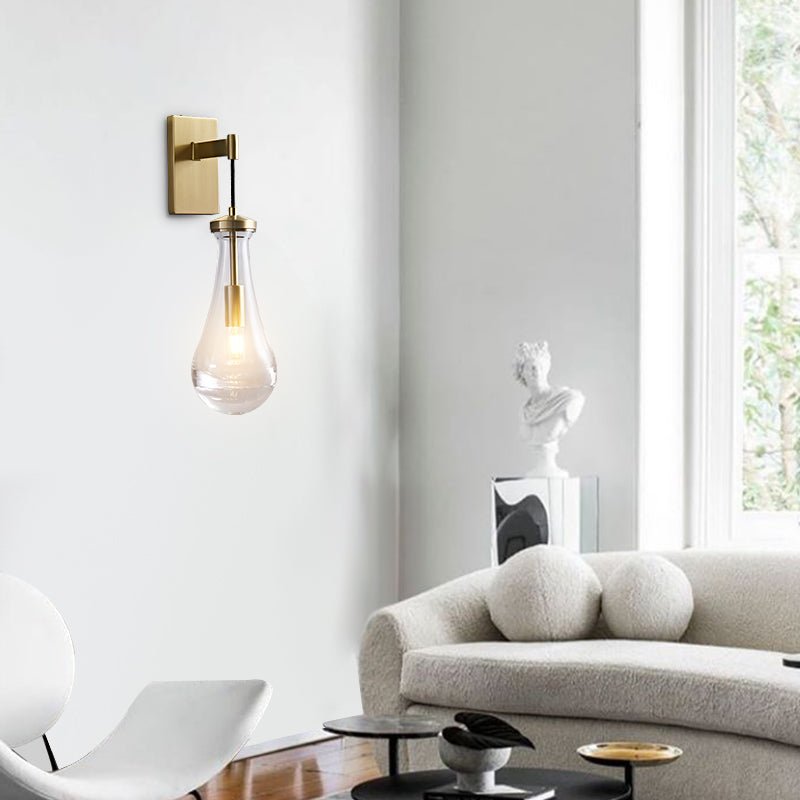 Modern Water Drop Glass Shade Wall Sconce Light | Wensora