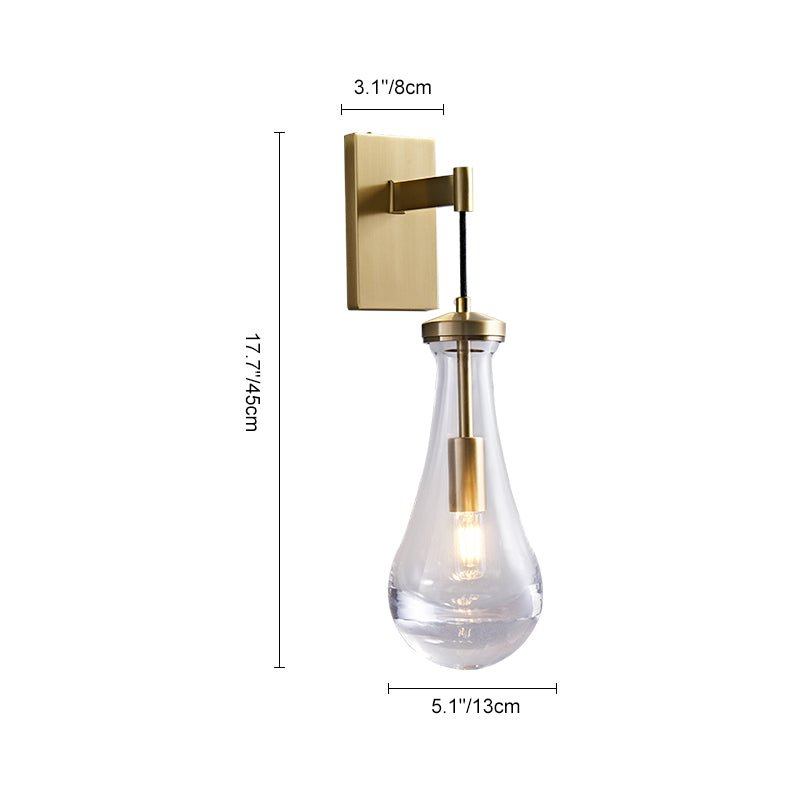 Modern Water Drop Glass Shade Wall Sconce Light | Wensora