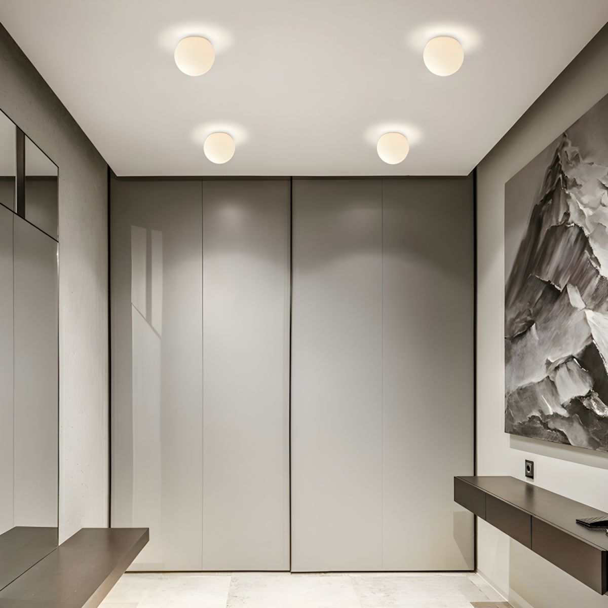 Modern White Globe Ceiling Light Flush Mount | Lumari