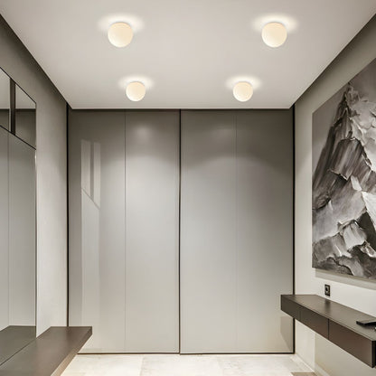 Modern White Globe Ceiling Light Flush Mount | Lumari