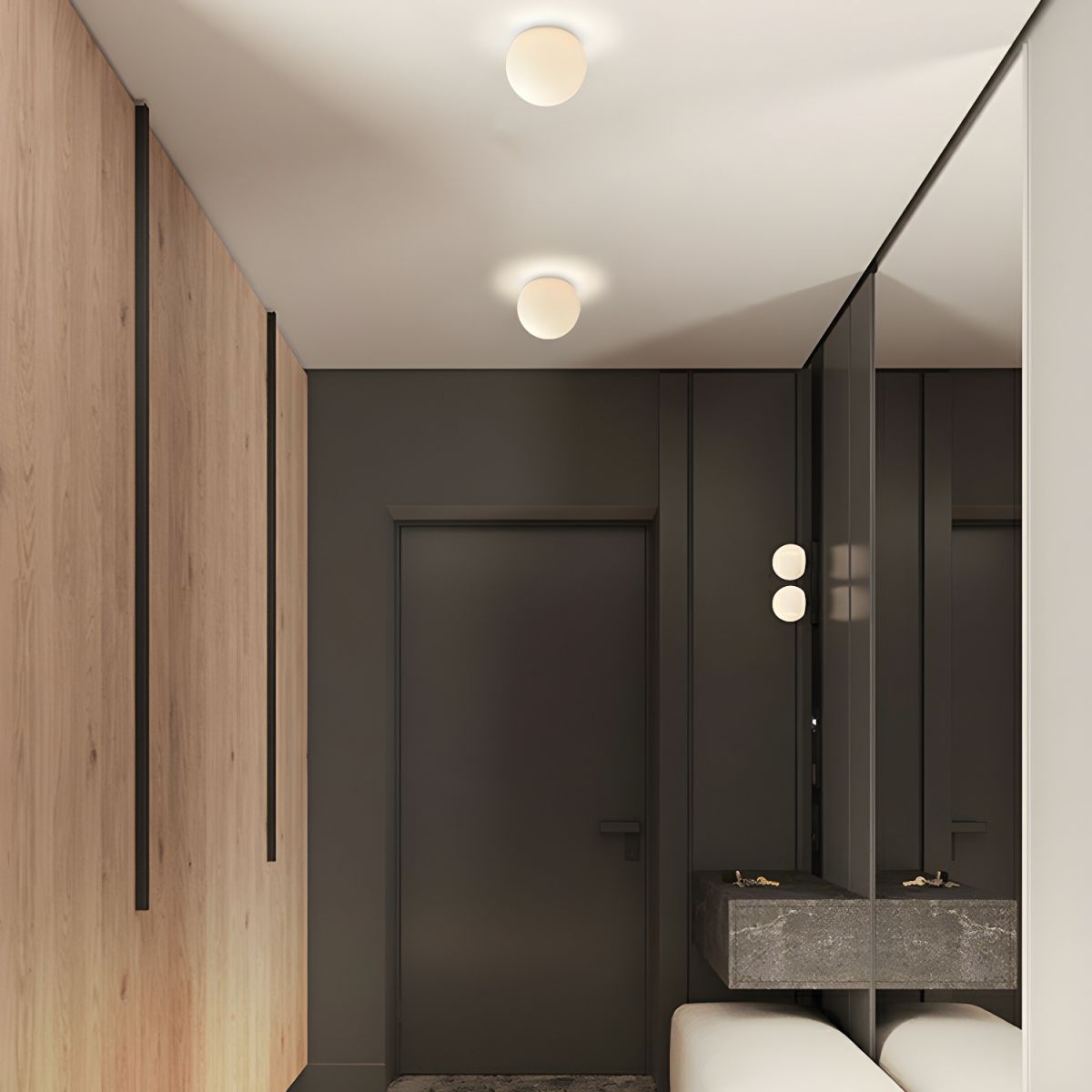 Modern White Globe Ceiling Light Flush Mount | Lumari