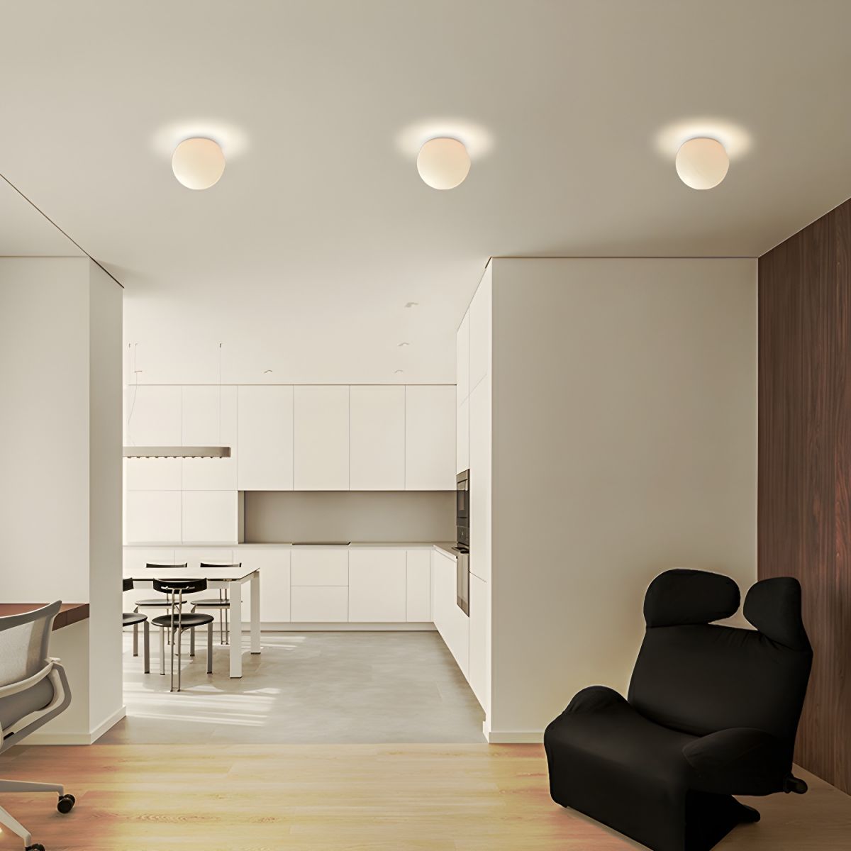 Modern White Globe Ceiling Light Flush Mount | Lumari