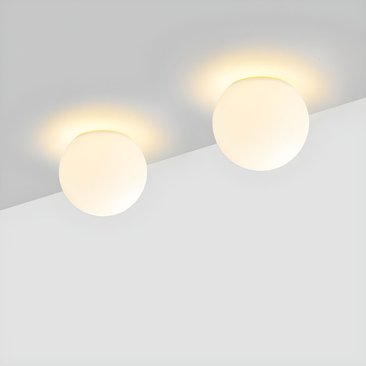 Modern White Globe Ceiling Light Flush Mount | Lumari